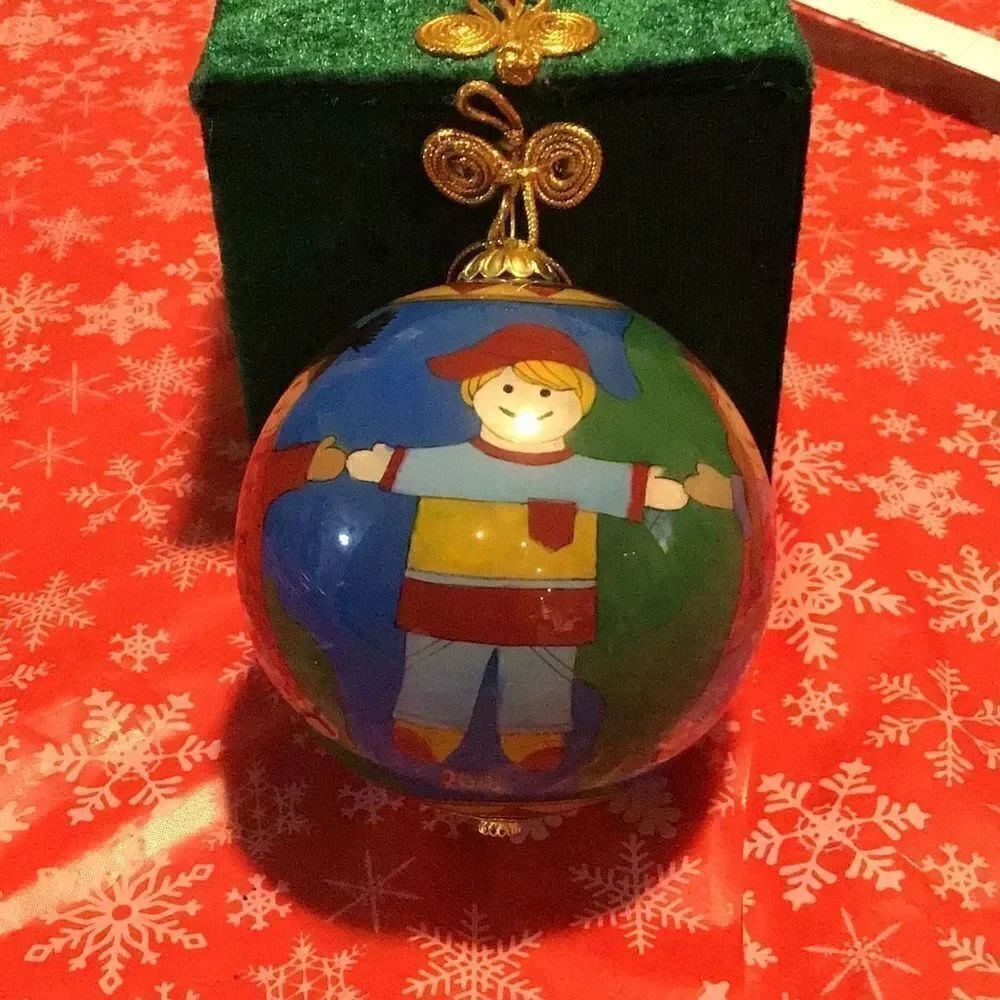 Ornament children of the world hand painted on the inside